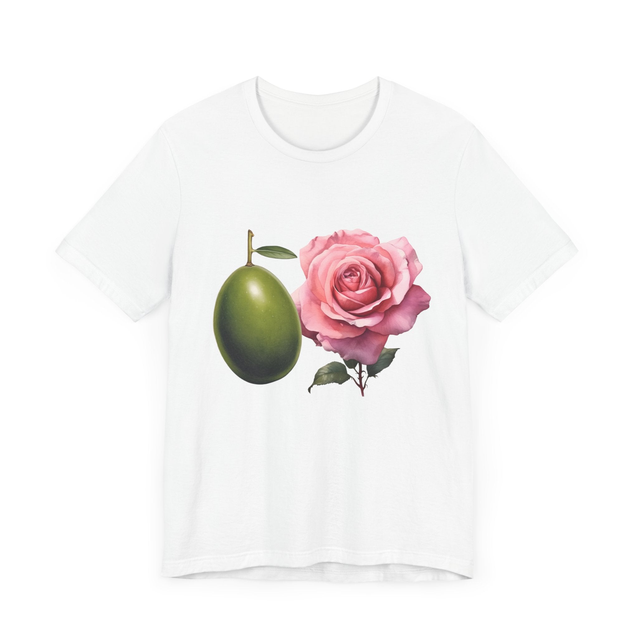 Olives and roses / Hydroxytyrosol makeup / Olive trees / Unisex Jersey Short Sleeve Tee