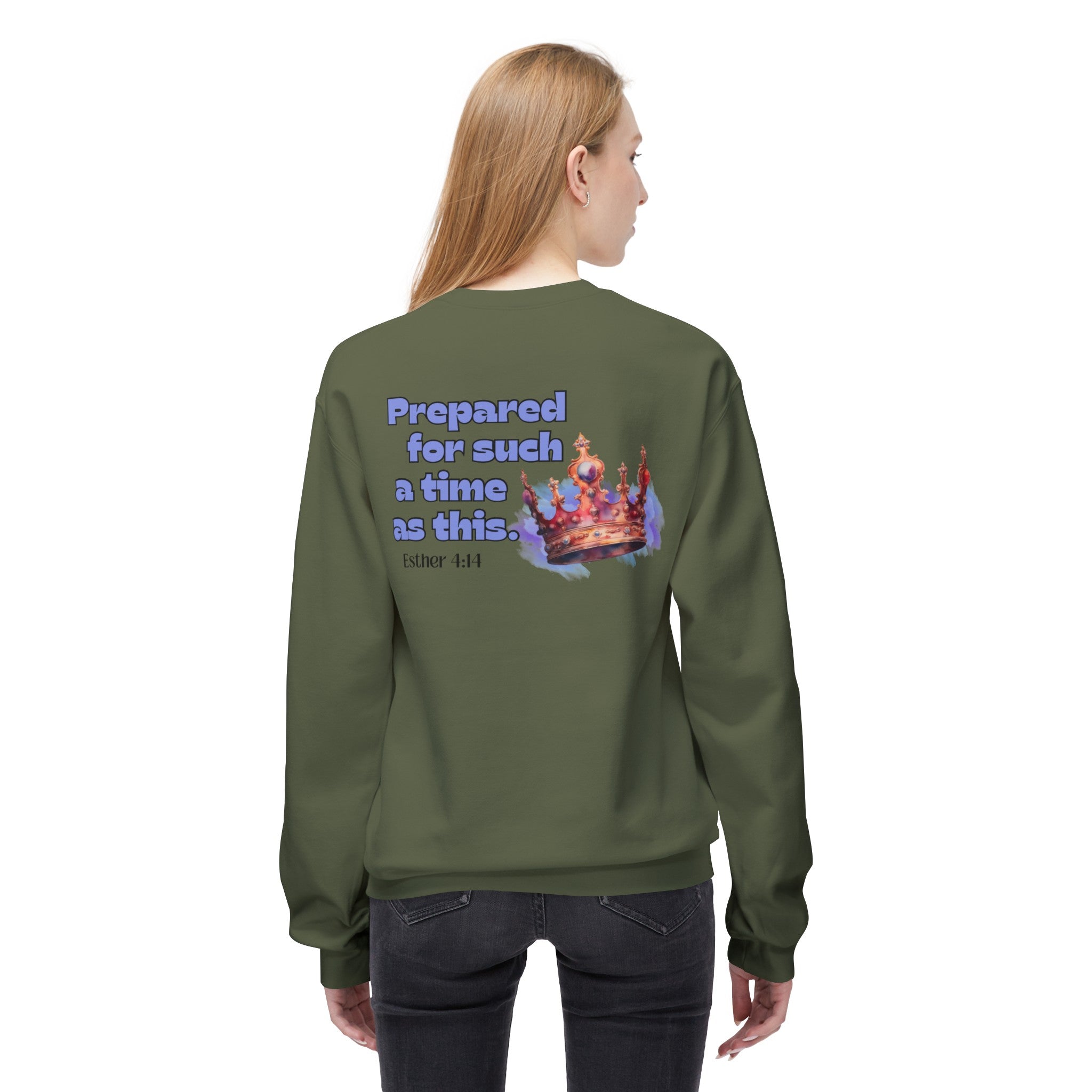 In my Esther era / hand drawn shirt / Bible gift / shirt /  Unisex Midweight Softstyle Fleece Crewneck Sweatshirt