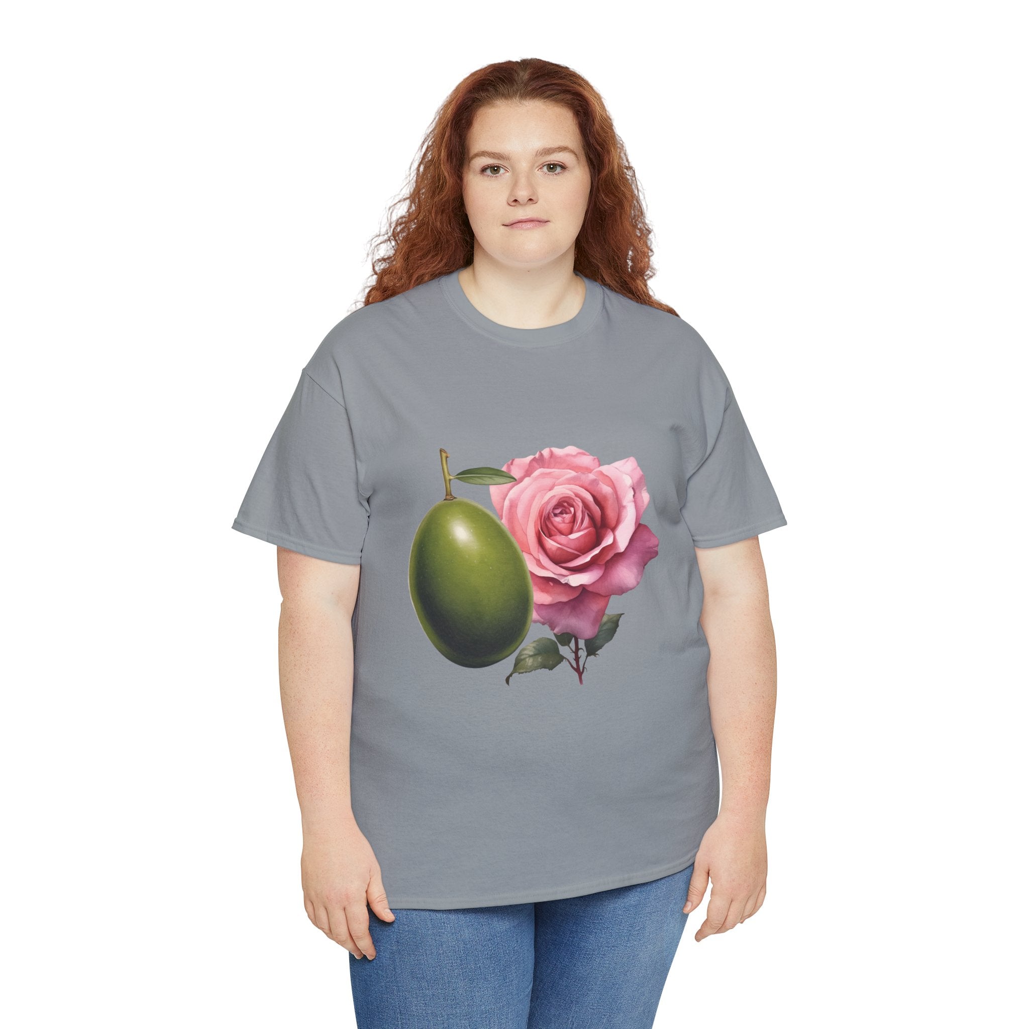 Olives and roses / olive trees / rose and olive cartoon / Unisex Heavy Cotton Tee