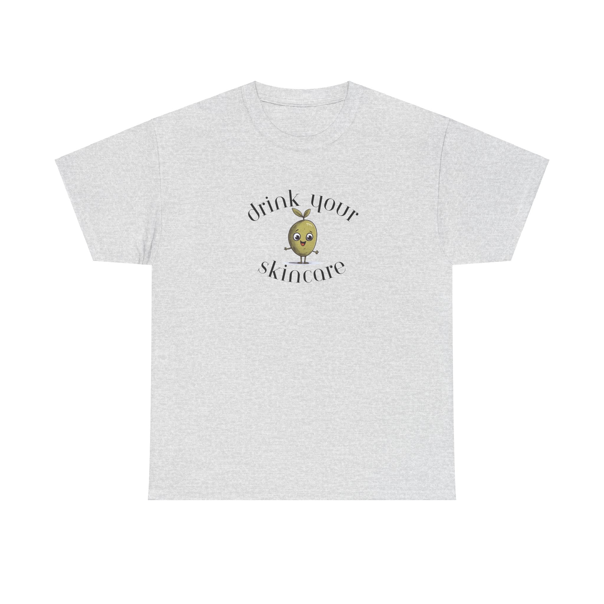 Drink your skincare / olive trees / olive cartoon / Unisex Heavy Cotton Tee