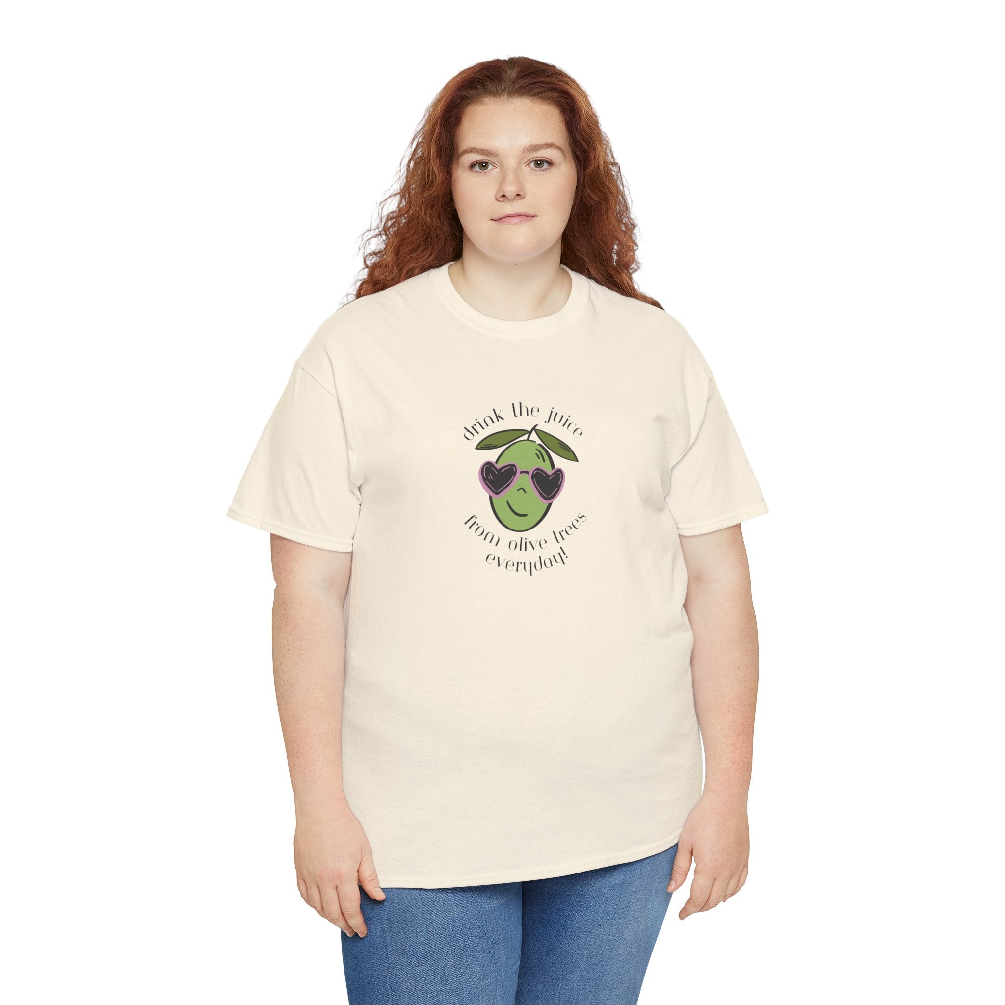 Drink skincare / olive trees / olive cartoon / Unisex Heavy Cotton Tee