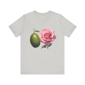 Olives and roses / Hydroxytyrosol makeup / Olive trees / Unisex Jersey Short Sleeve Tee