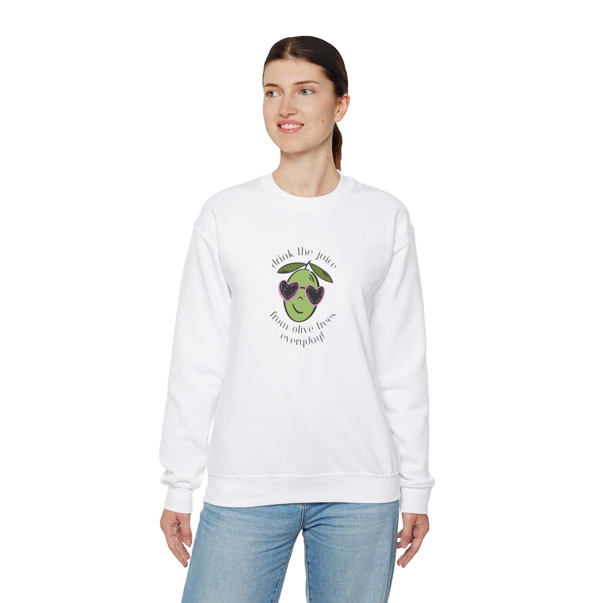 Drink an olive tree everyday / waterless beauty / olive tree / Unisex Heavy Blend™ Crewneck Sweatshirt