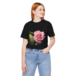 Olives and roses / Hydroxytyrosol makeup / Olive trees / Unisex Jersey Short Sleeve Tee