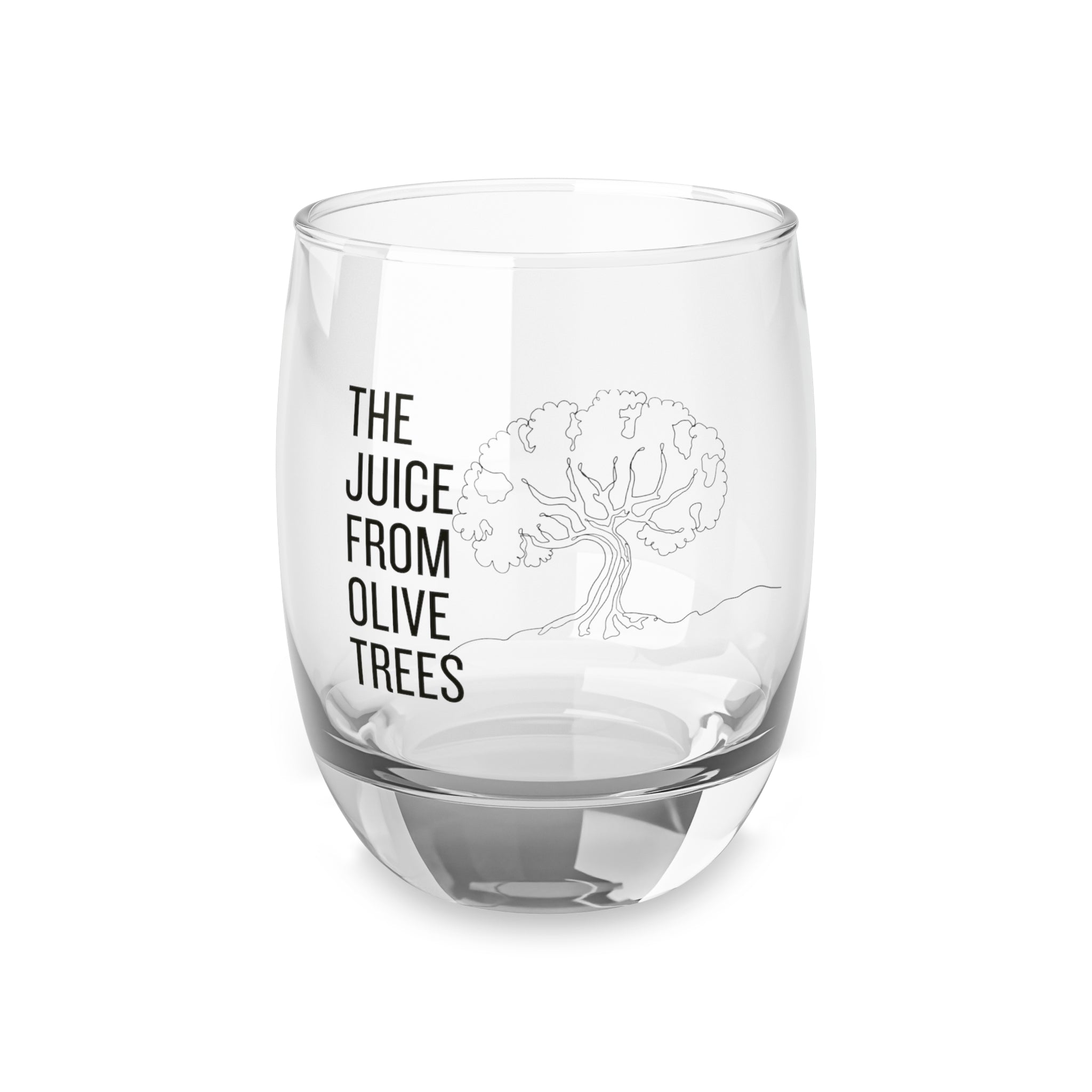 The juice from olive trees / black letters / consultant swag gift / Small Glass