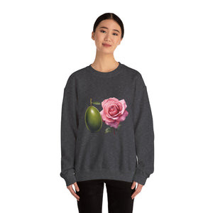 Olive tree / waterless beauty / olives and roses / Unisex Heavy Blend™ Crewneck Sweatshirt