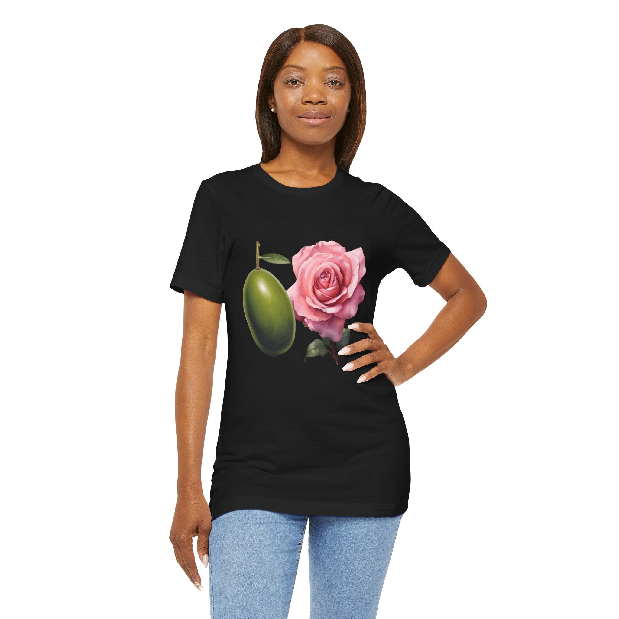 Olives and roses / Hydroxytyrosol makeup / Olive trees / Unisex Jersey Short Sleeve Tee