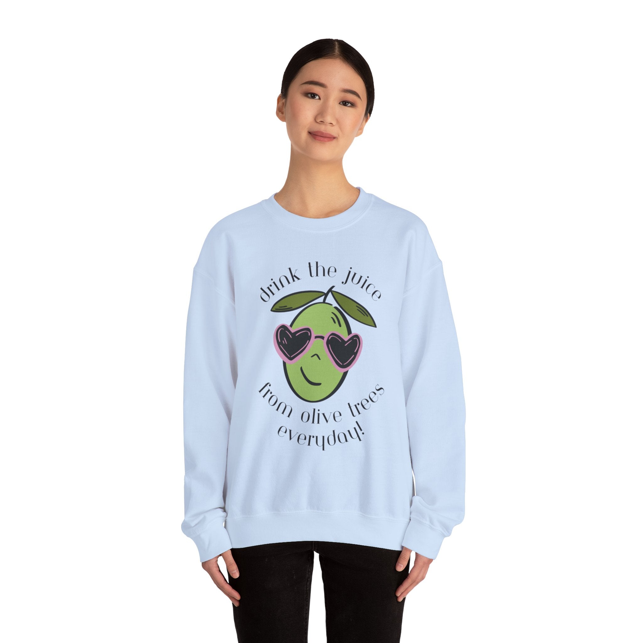 Drink an olive tree everyday / waterless beauty / olive tree / Unisex Heavy Blend™ Crewneck Sweatshirt