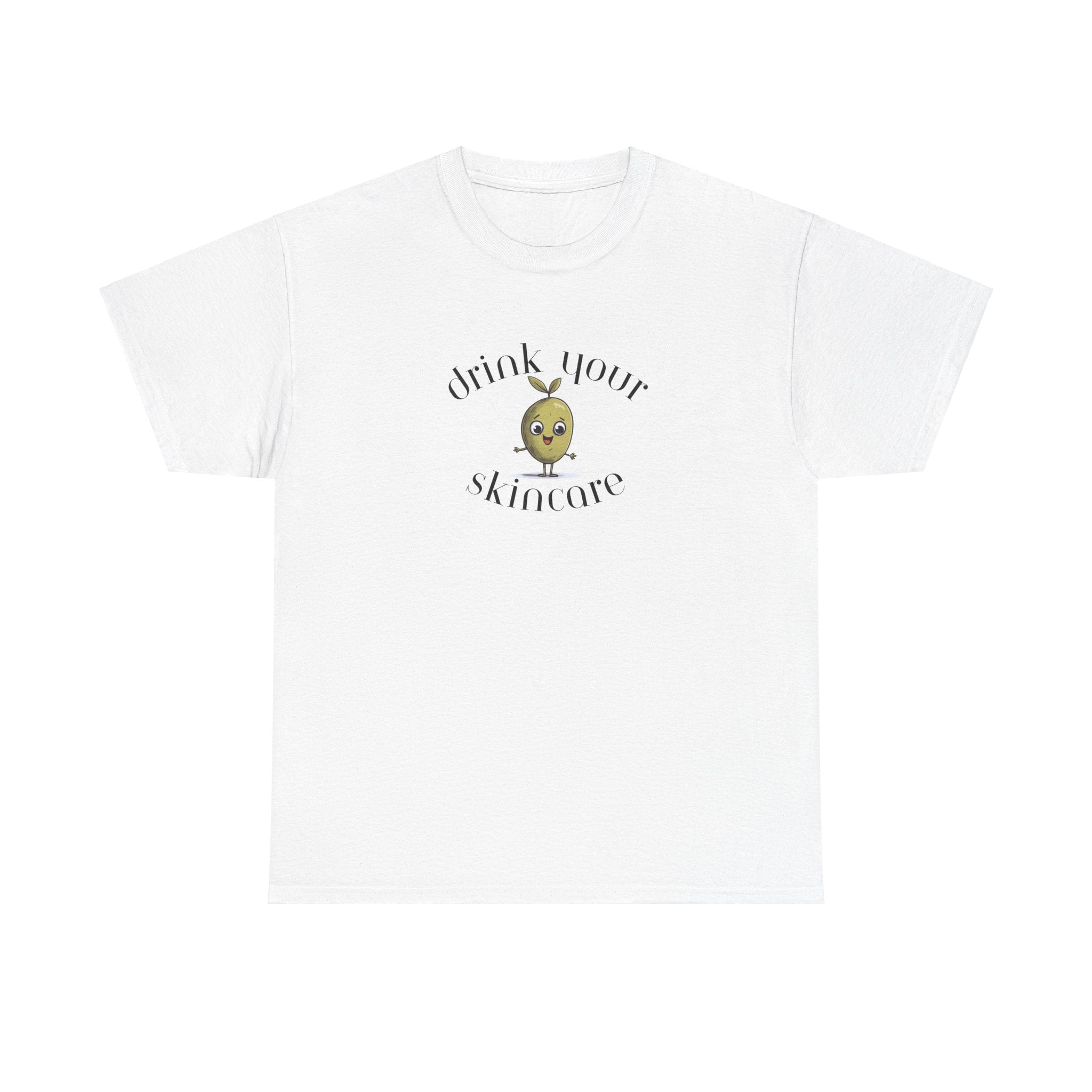 Drink your skincare / olive trees / olive cartoon / Unisex Heavy Cotton Tee