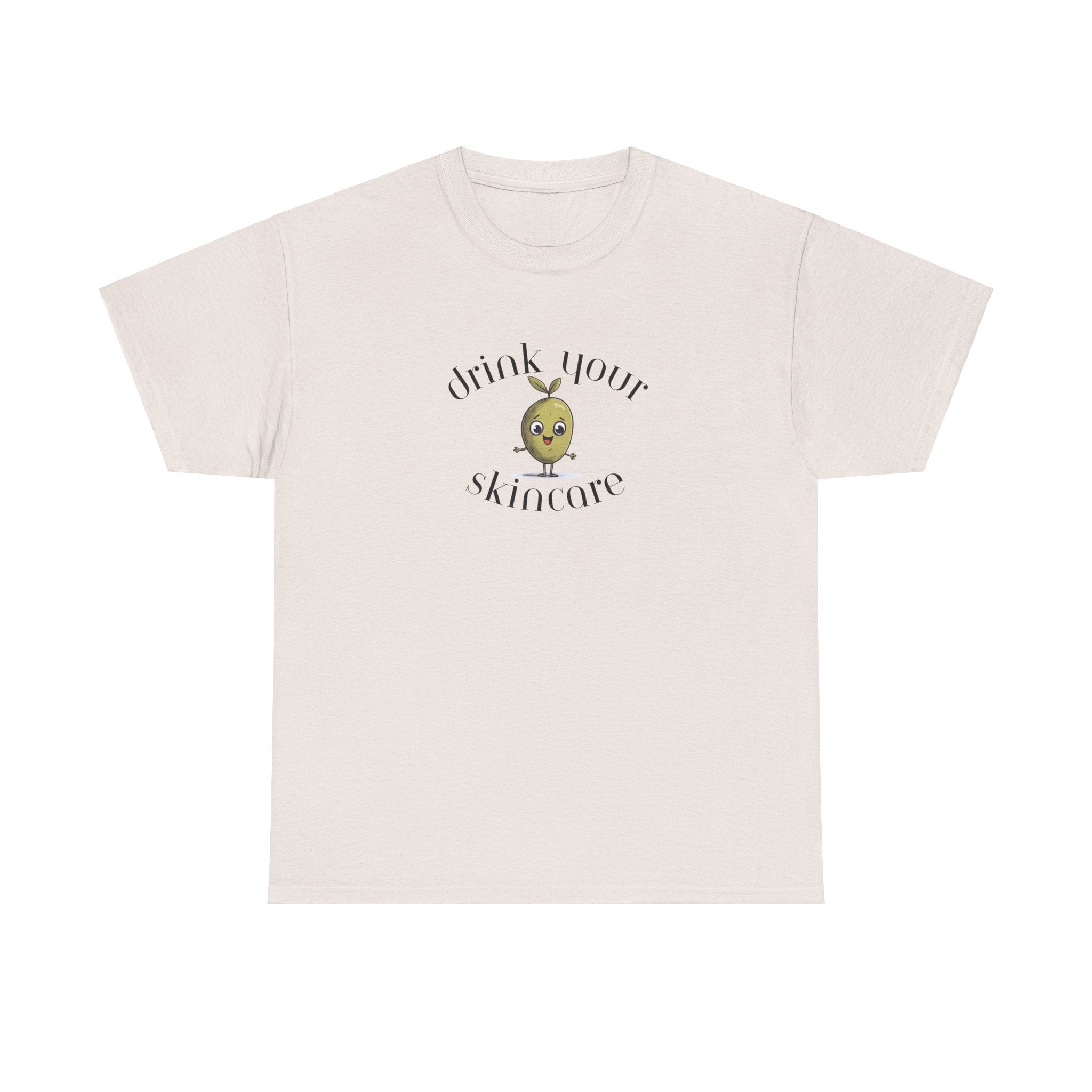 Drink your skincare / olive trees / olive cartoon / Unisex Heavy Cotton Tee