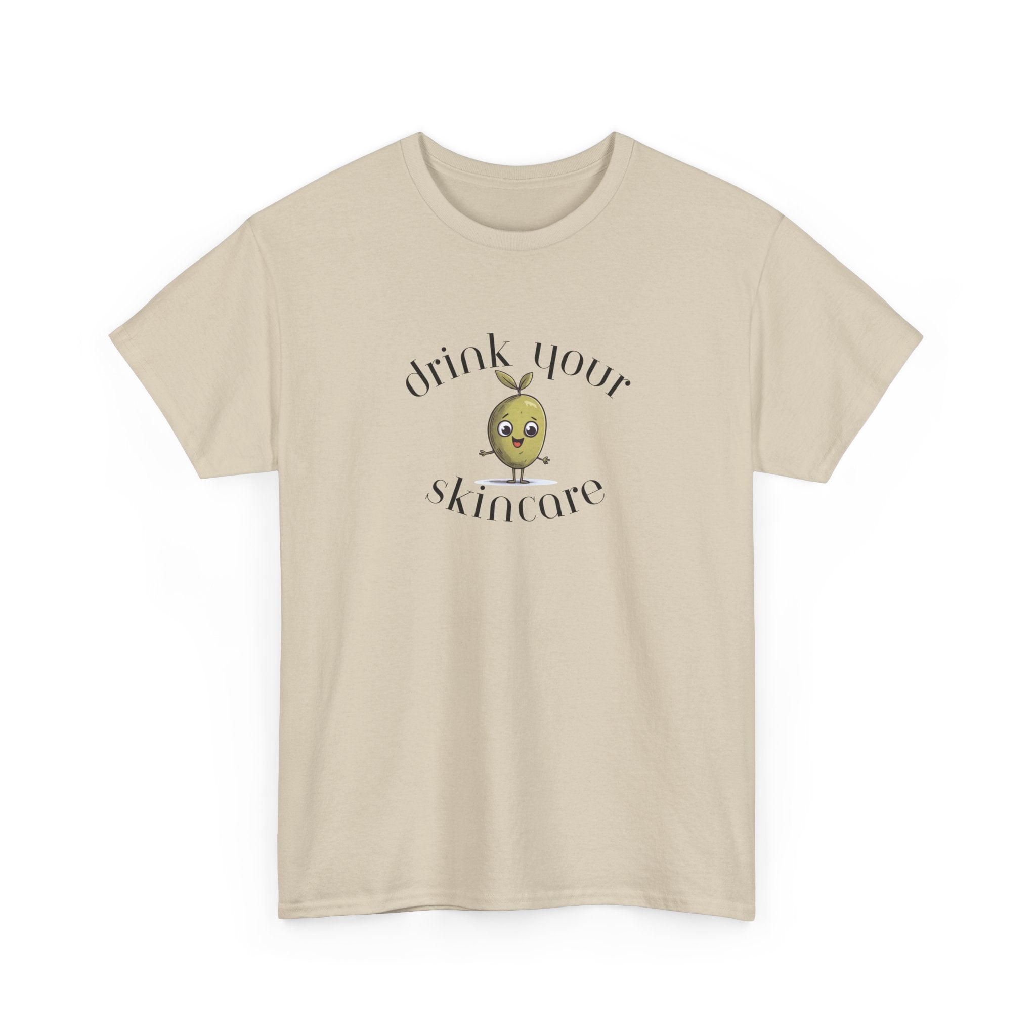 Drink your skincare / olive trees / olive cartoon / Unisex Heavy Cotton Tee