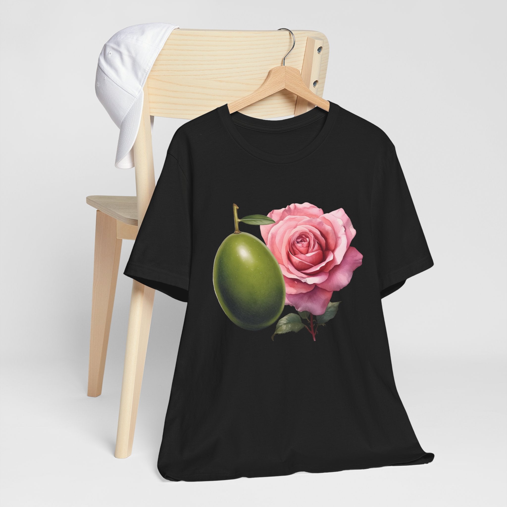 Olives and roses / Hydroxytyrosol makeup / Olive trees / Unisex Jersey Short Sleeve Tee