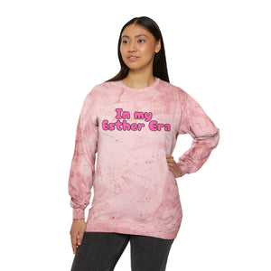 In my Esther era / hand drawn shirt / Bible gift / shirt /  Unisex Color Blast Crewneck Sweatshirt