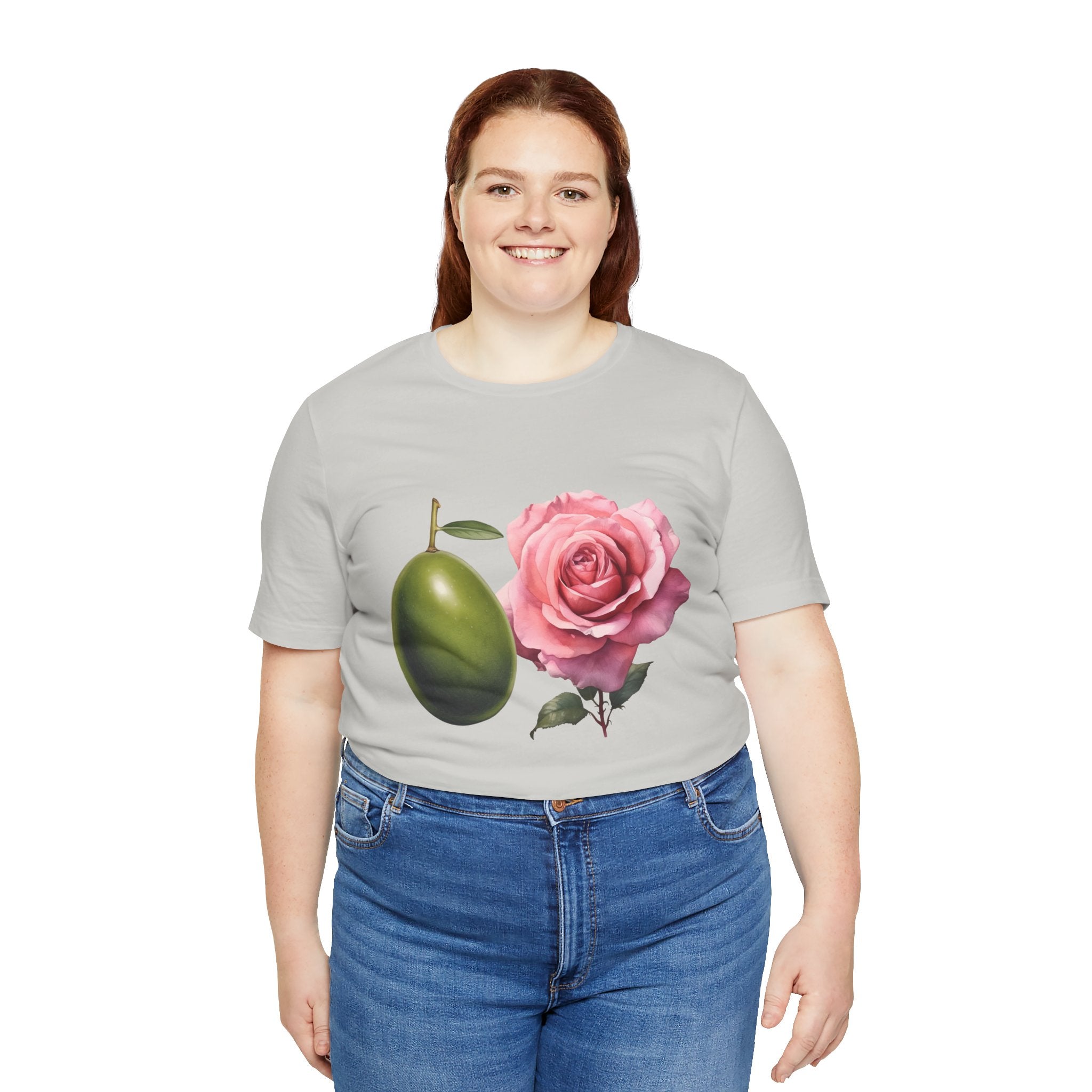 Olives and roses / Hydroxytyrosol makeup / Olive trees / Unisex Jersey Short Sleeve Tee