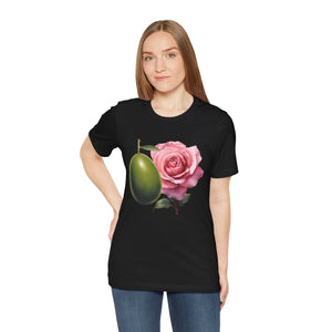 Olives and roses / Hydroxytyrosol makeup / Olive trees / Unisex Jersey Short Sleeve Tee