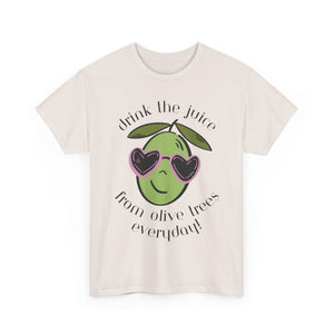 Drink skincare / olive trees / olive cartoon / Unisex Heavy Cotton Tee