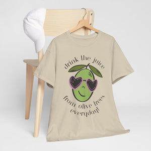 Drink skincare / olive trees / olive cartoon / Unisex Heavy Cotton Tee