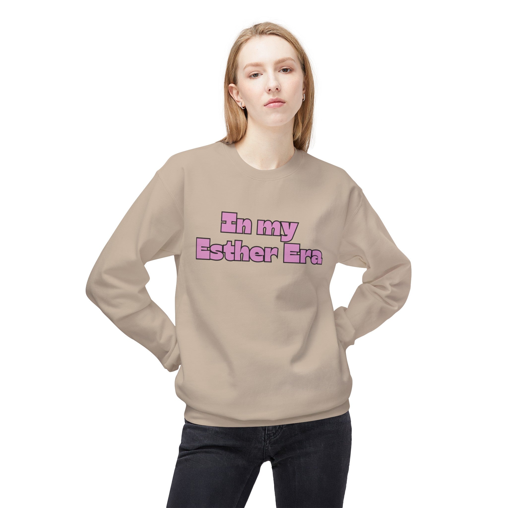 In my Esther era / hand drawn shirt / Bible gift / shirt /  Unisex Midweight Softstyle Fleece Crewneck Sweatshirt