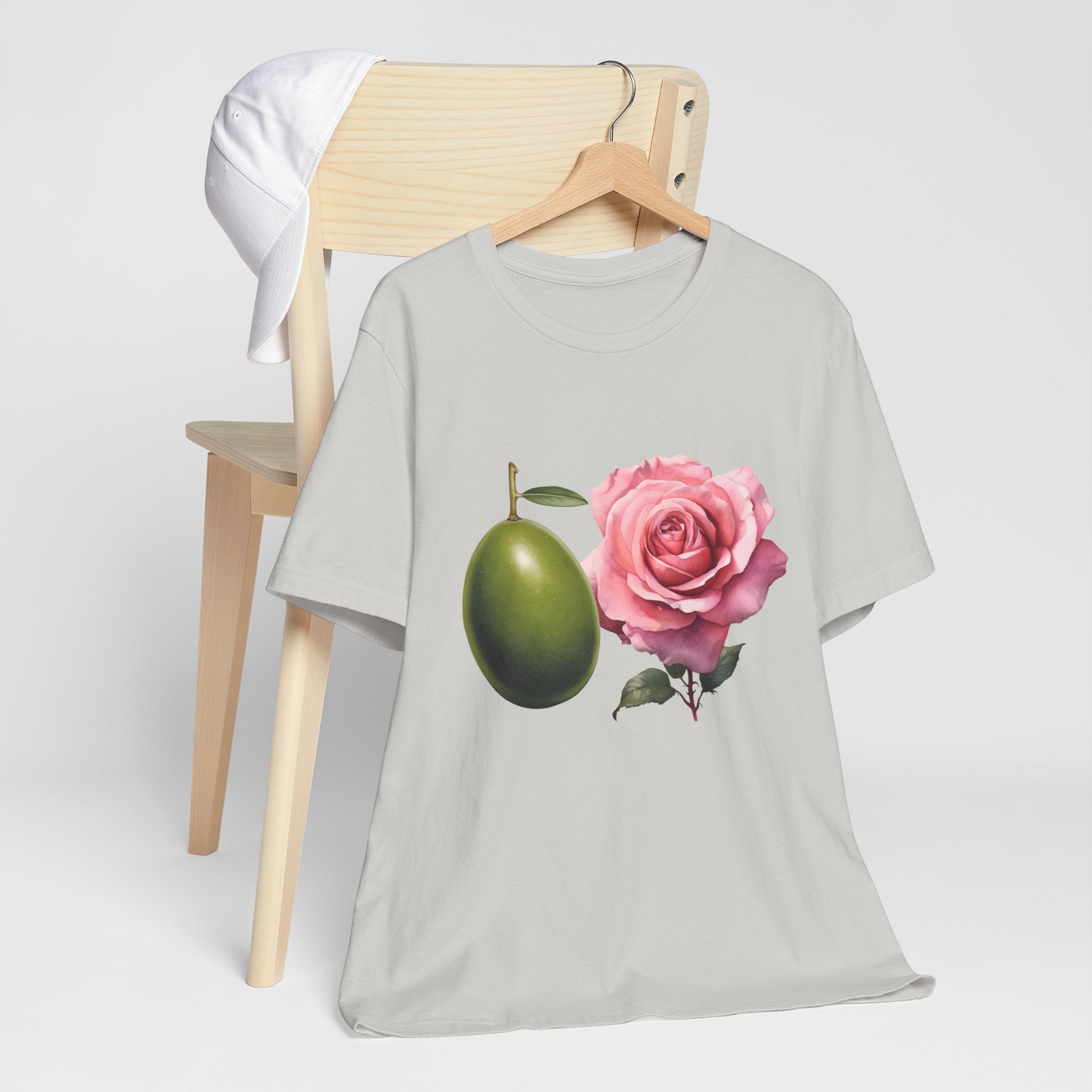 Olives and roses / Hydroxytyrosol makeup / Olive trees / Unisex Jersey Short Sleeve Tee