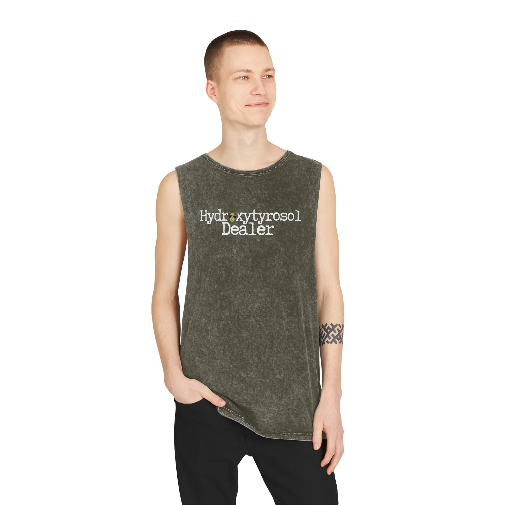 Hydroxytyrosol dealer / Olive tree consultant gift / Unisex Stonewash Tank Top