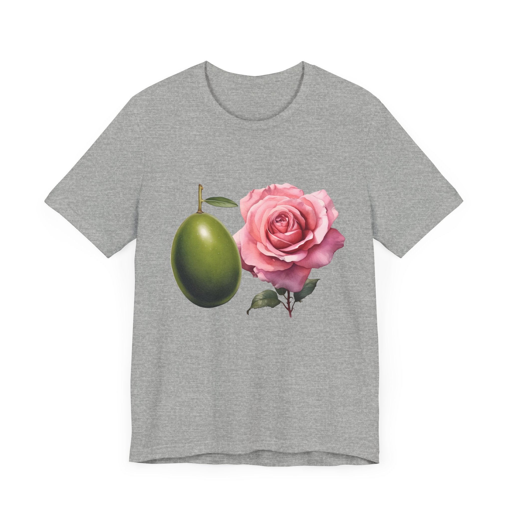 Olives and roses / Hydroxytyrosol makeup / Olive trees / Unisex Jersey Short Sleeve Tee