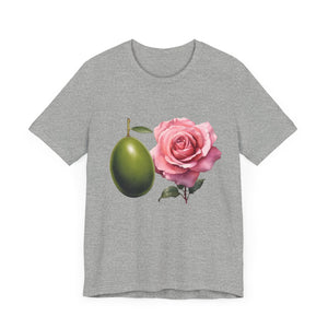 Olives and roses / Hydroxytyrosol makeup / Olive trees / Unisex Jersey Short Sleeve Tee