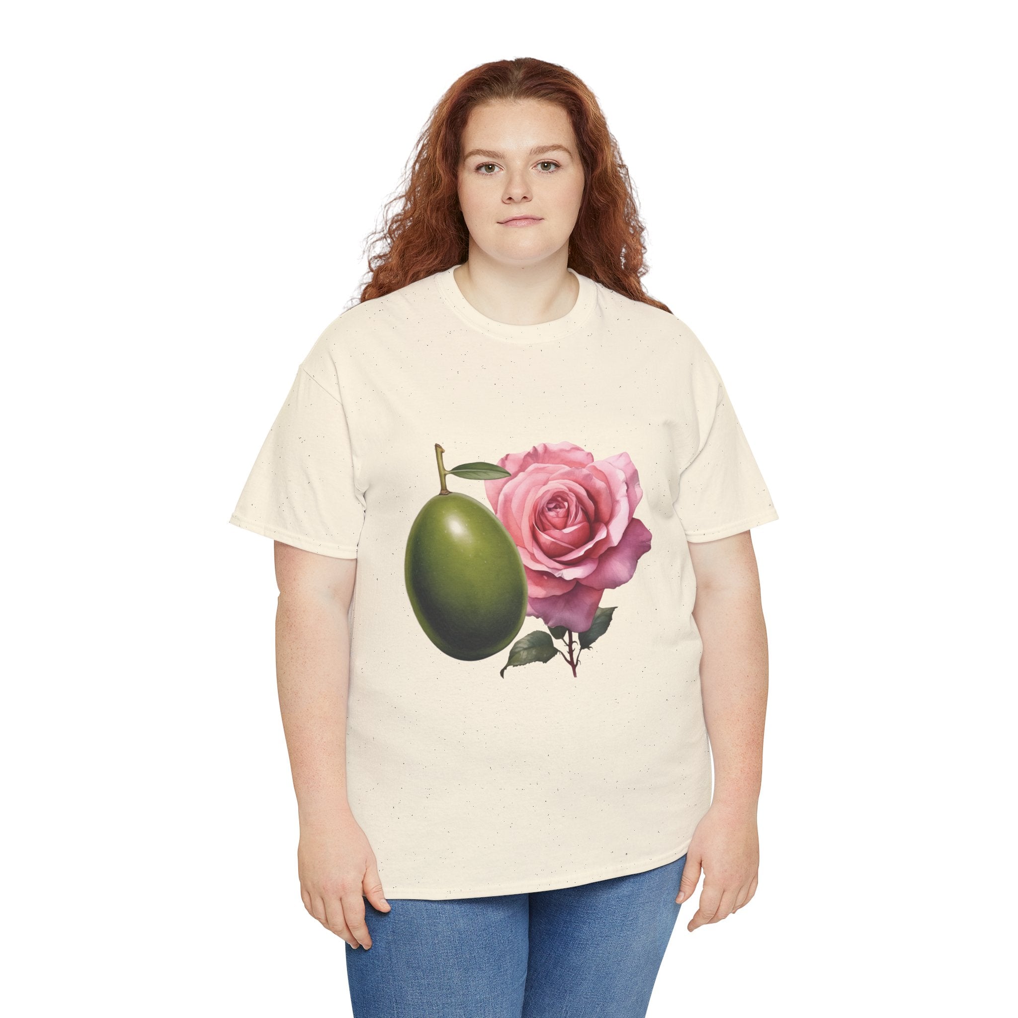 Olives and roses / olive trees / rose and olive cartoon / Unisex Heavy Cotton Tee