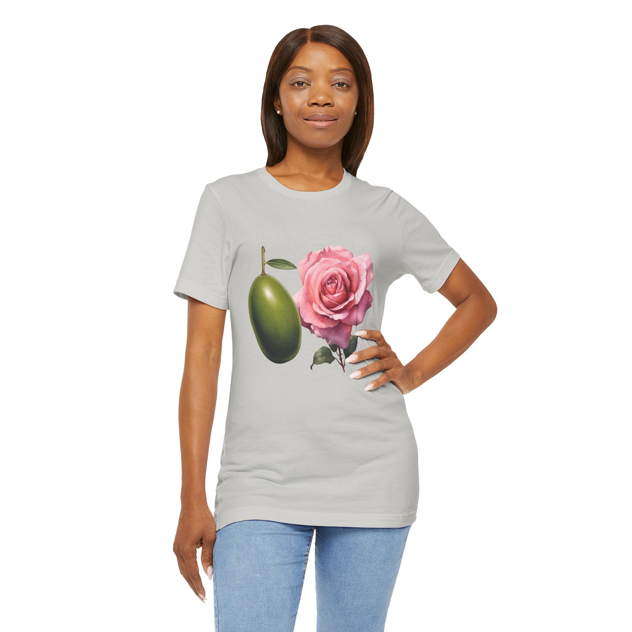 Olives and roses / Hydroxytyrosol makeup / Olive trees / Unisex Jersey Short Sleeve Tee