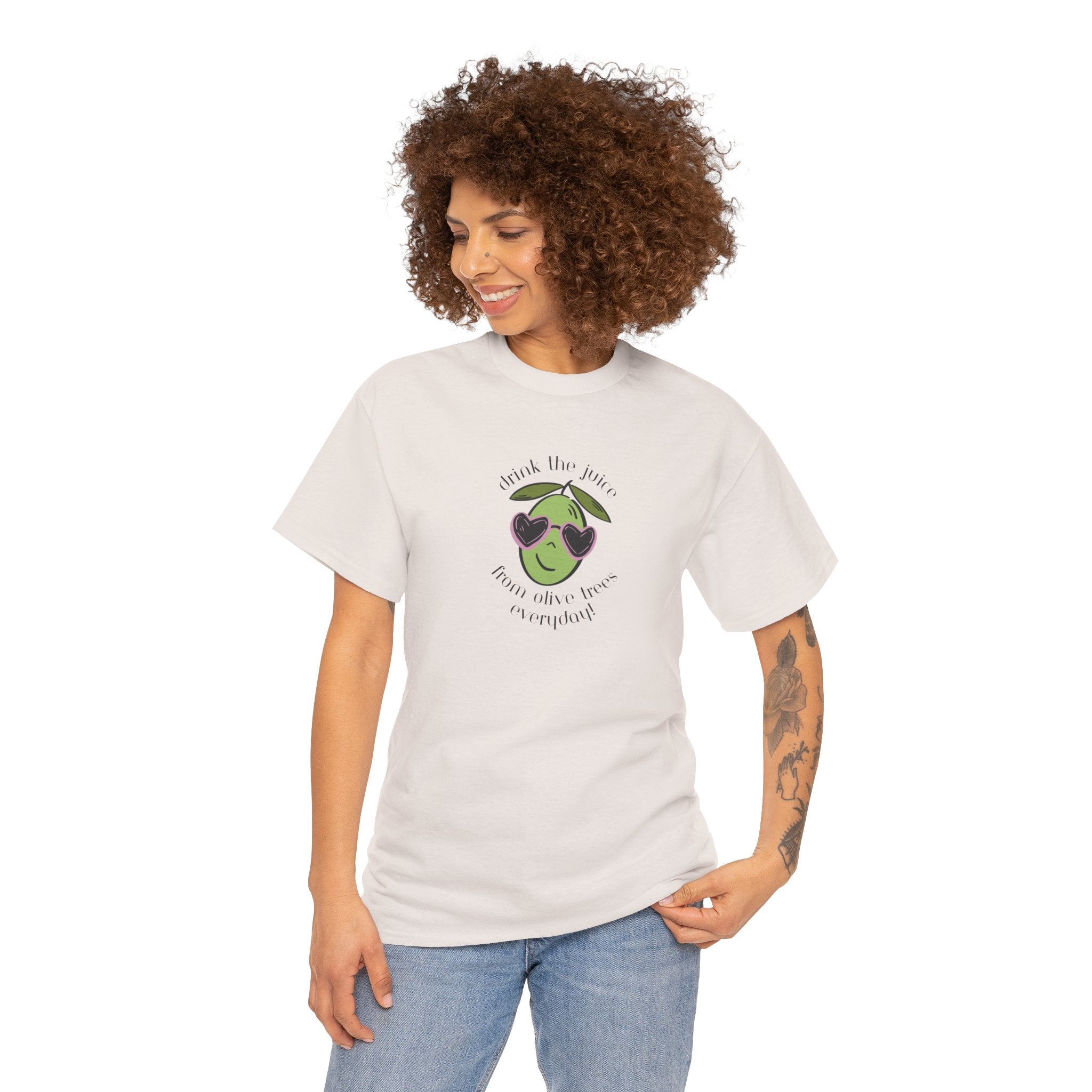 Drink skincare / olive trees / olive cartoon / Unisex Heavy Cotton Tee