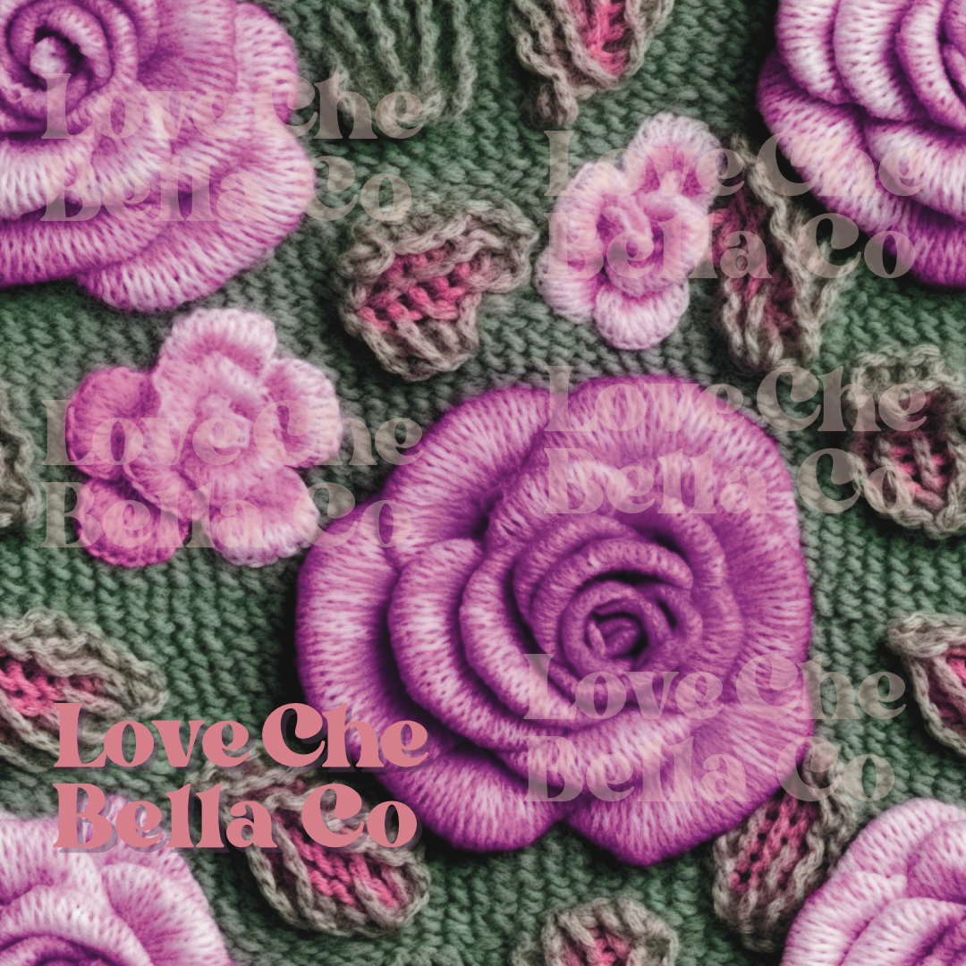 Knit roses - SEAMLESS