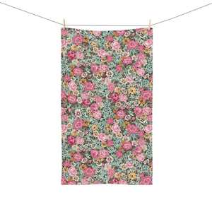 Hand Towel /bright pink vintage floral