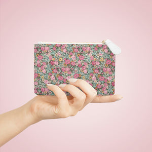 Mini Clutch Bag / Bright pink vintage floral