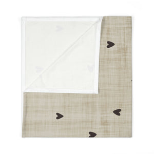 Baby Swaddle Blanket / hearts linen