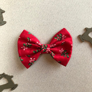 Vintage red poinsettia 3 inch bow