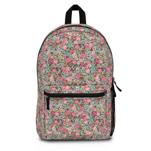 Backpack / bright pink vintage floral