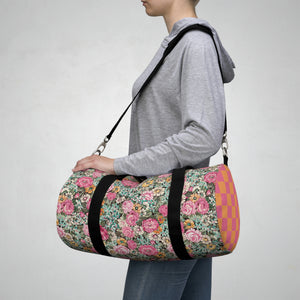 Duffel Bag / bright pink vintage floral