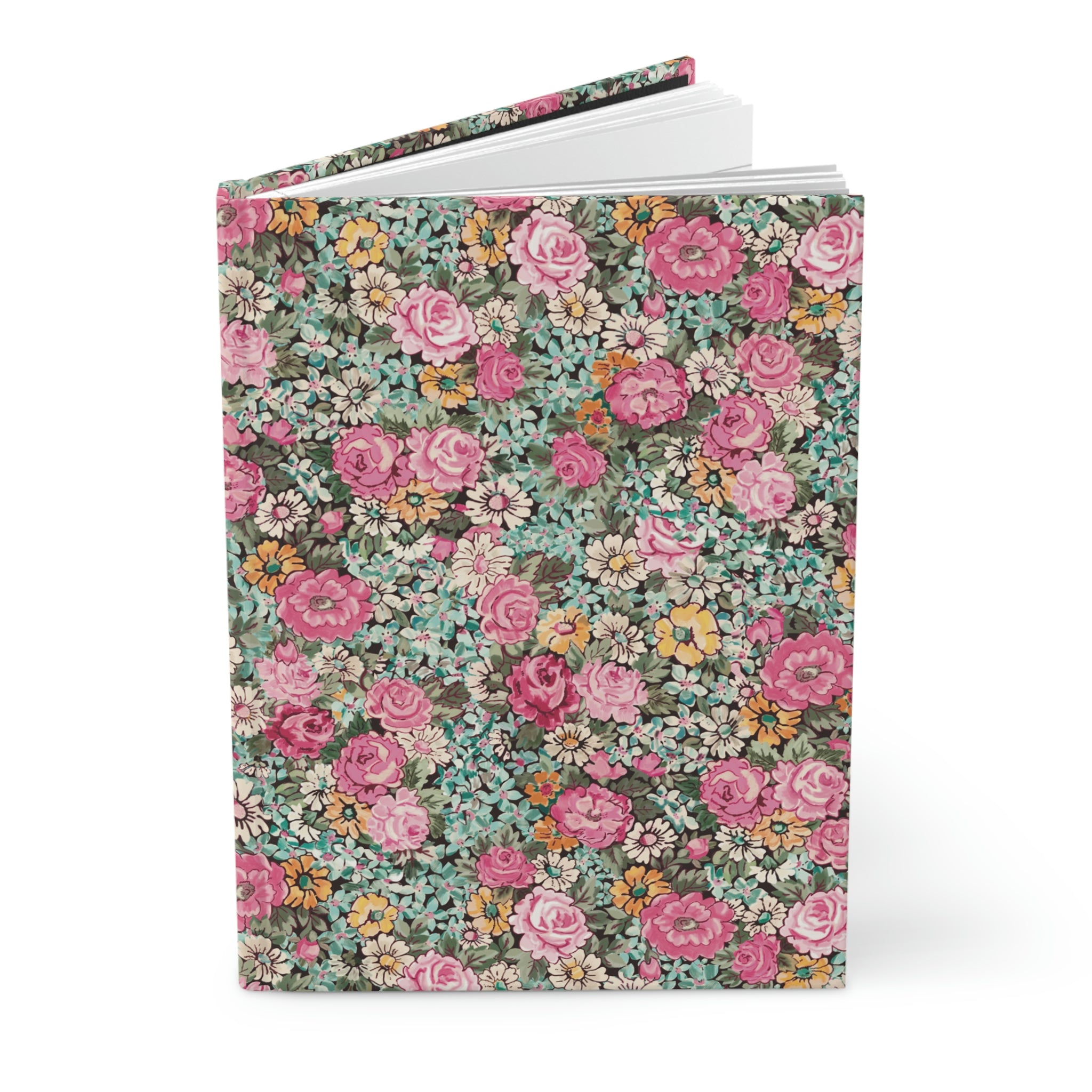 Hardcover Journal Matte / bright pink floral
