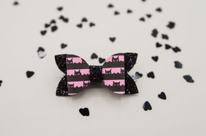 Pink and black cat stripes Zoe Bow - Ag2