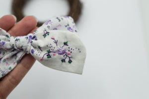 Vintage purple floral River bow w/ embroidery - CSS2