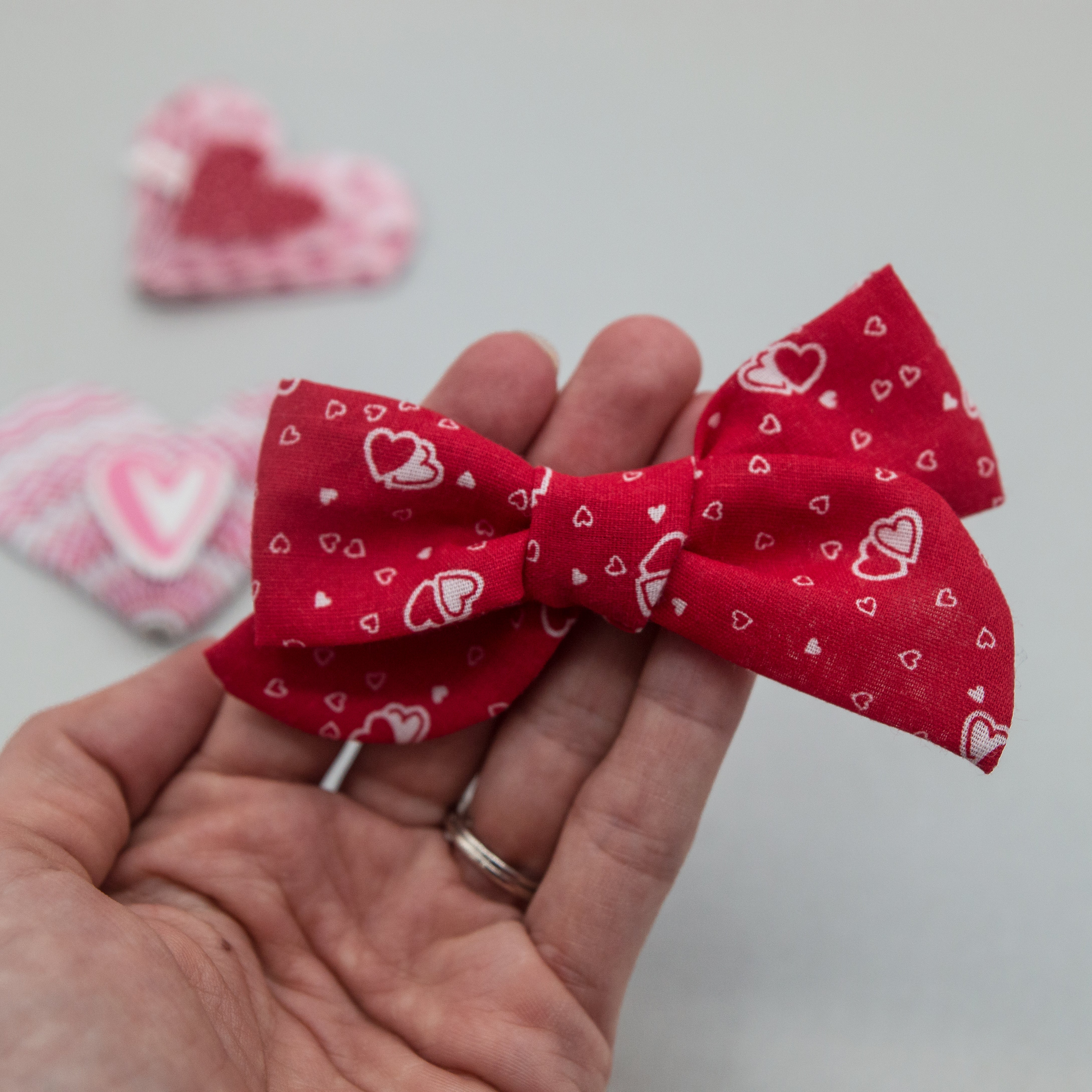 Vintage red heart Elloise Bow - LOA