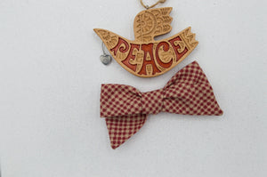 Vintage red plaid River bow - O Holy Night