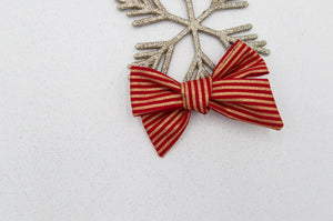 Red gold stripe vintage Elloise bow - O Holy Night