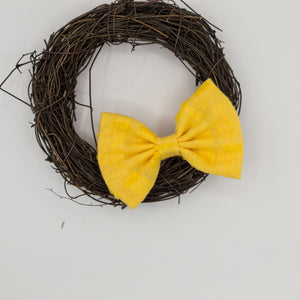 Vintage yellow muslin 3 inch bow - SC1
