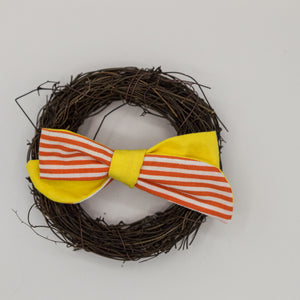 Vintage yellow orange stripe River bow - SC1