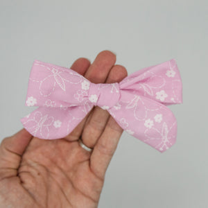 Pink white floral Butterflies 4 inch inch River Bow- atd