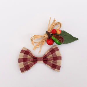 Wine colored plaid bow tie - 3 .5inch