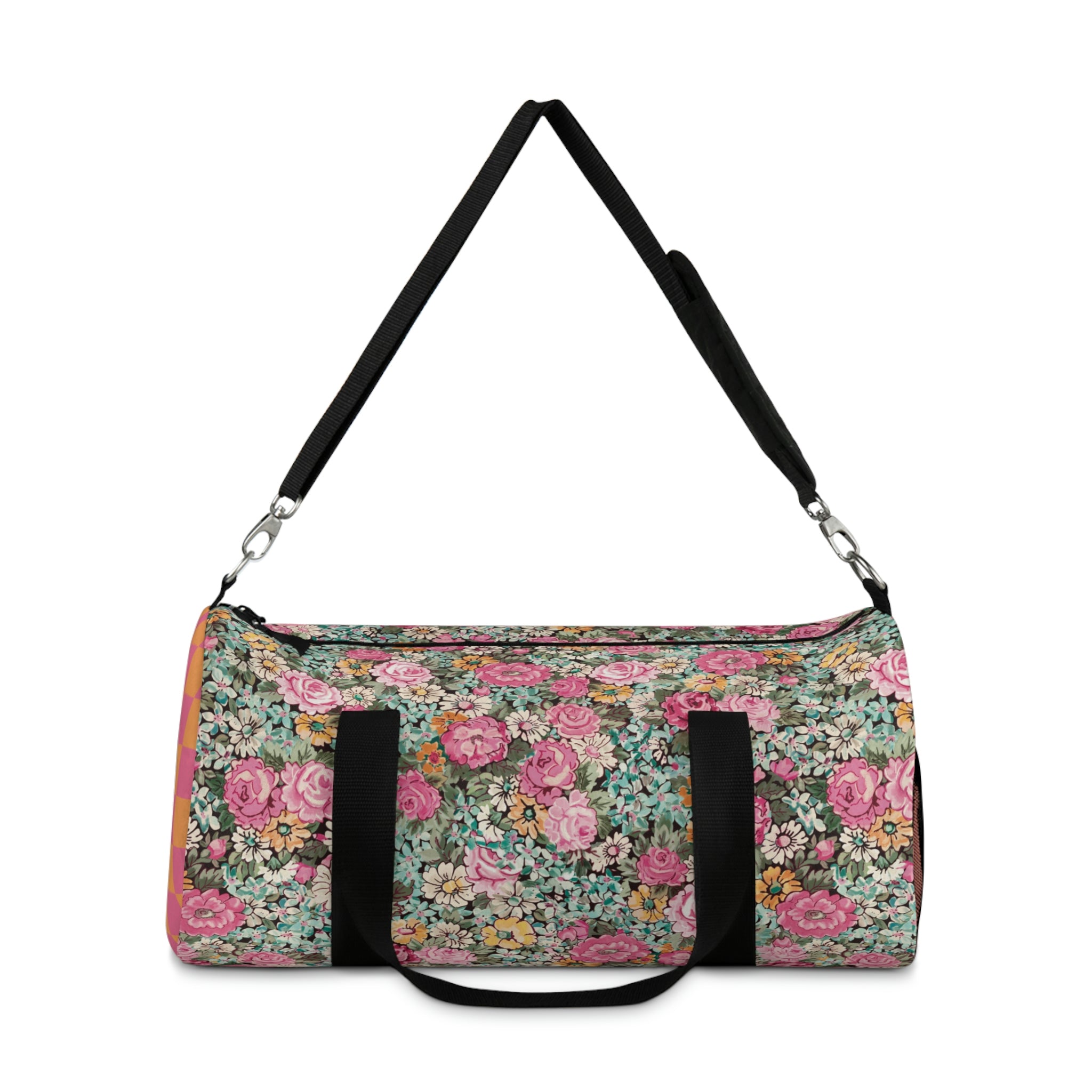 Duffel Bag / bright pink vintage floral