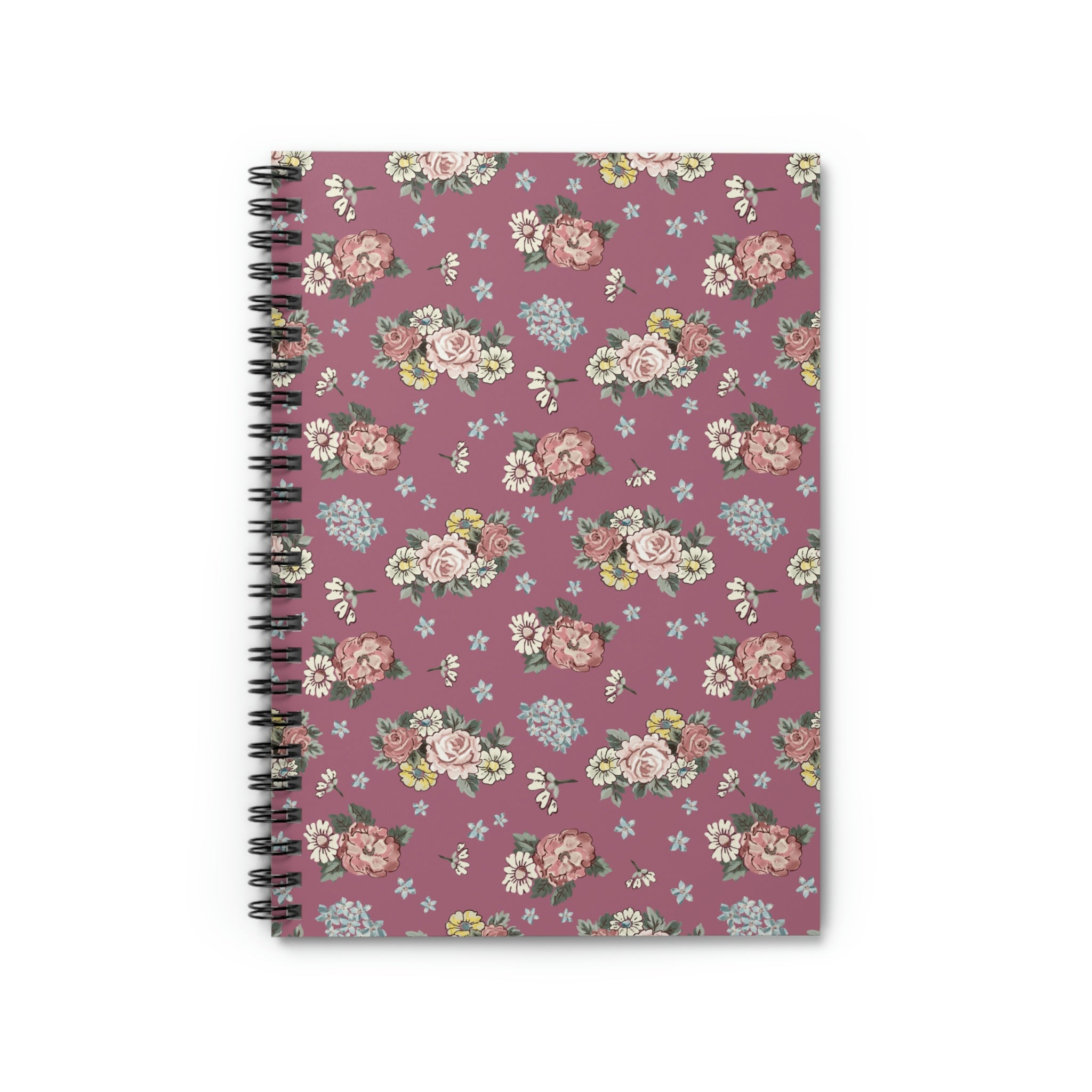 Spiral Notebook - Ruled Line / berry floral