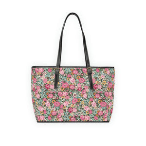 PU Leather Shoulder Bag / Bright Pink Vintage Floral