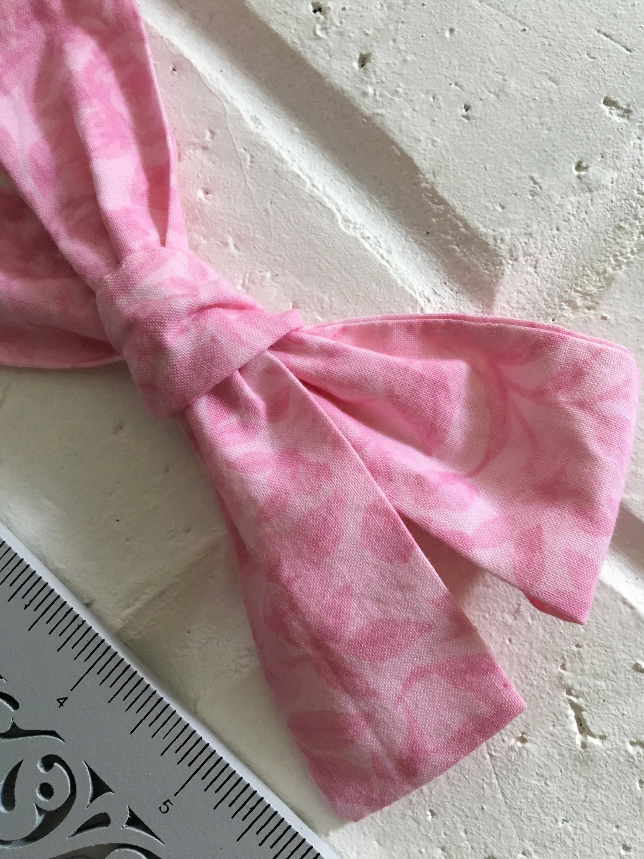 pink leaves cotton Vintage River Bow